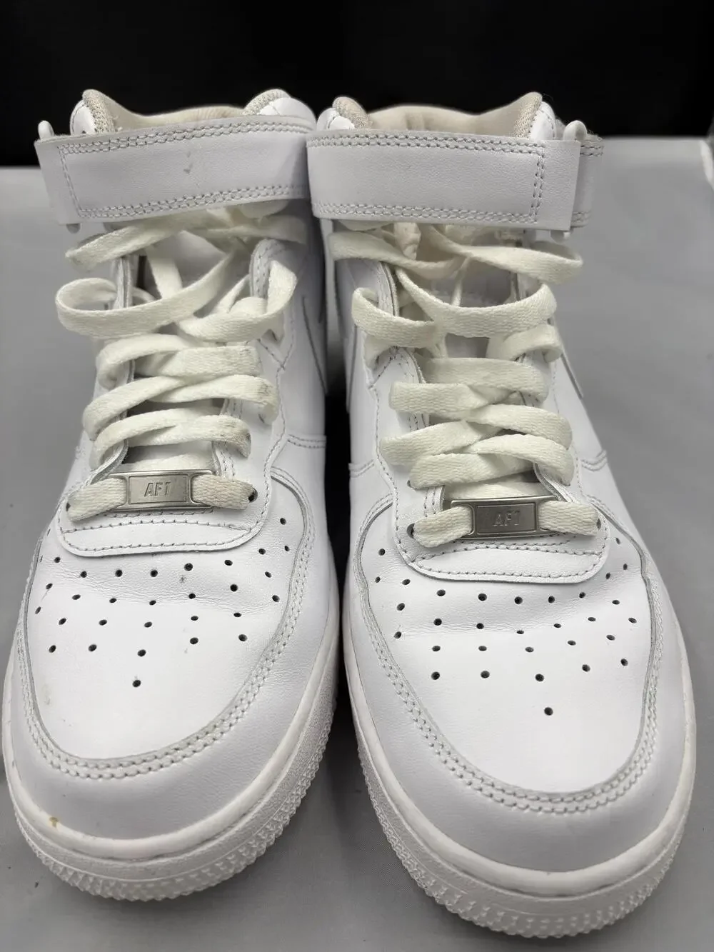 Nike Air Force 1 Mid Shoes Mens Size 8.5 White Triple White Leather CW2289-111